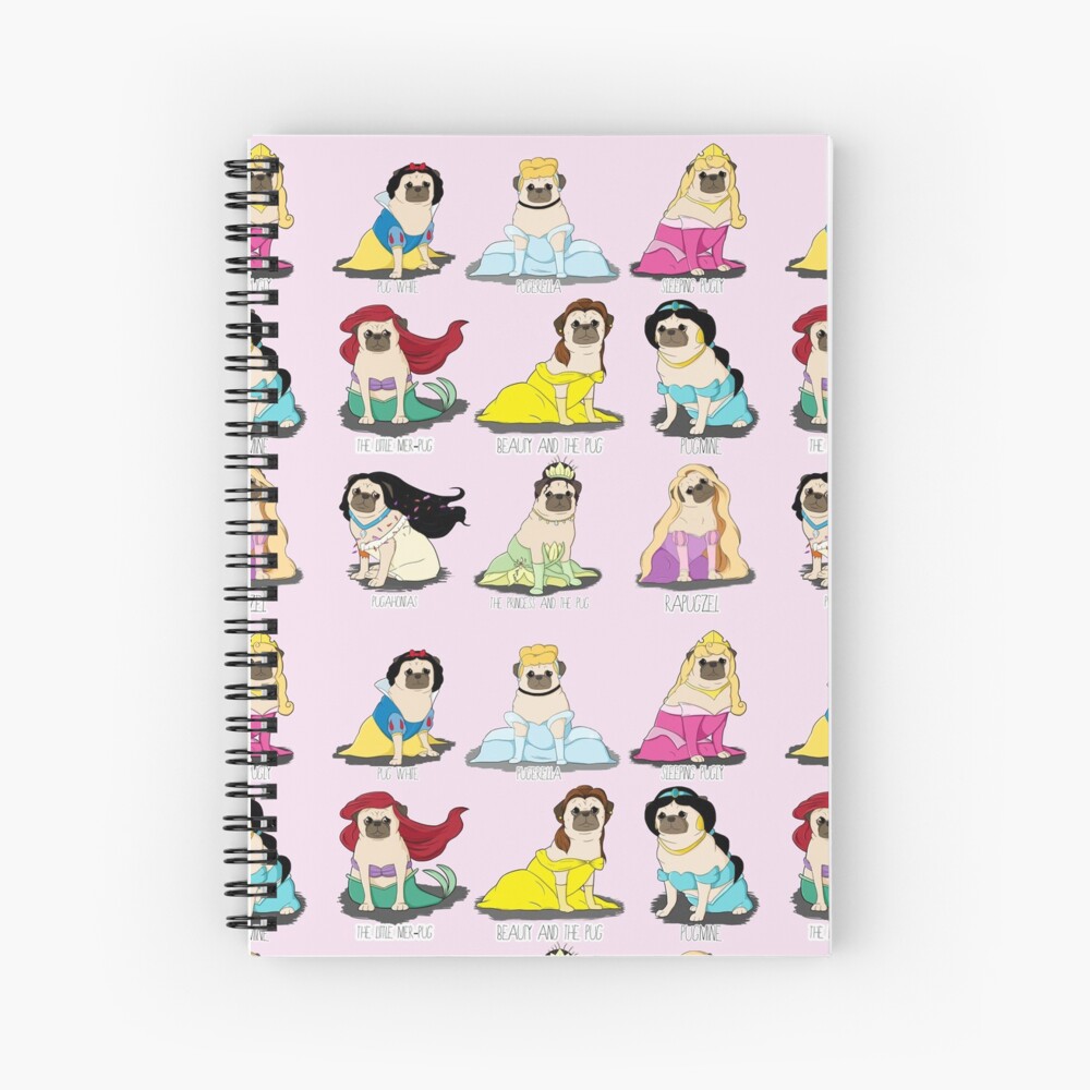 Pug Princesses Spiral Notebook