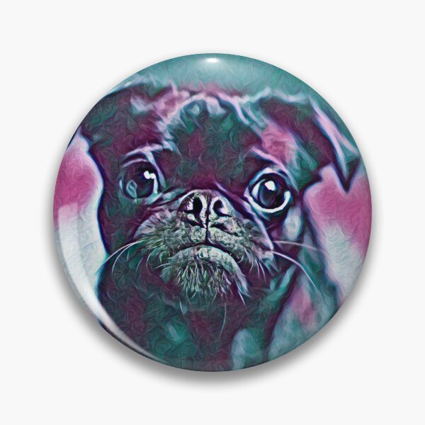 Item preview, Retro Neon Purple Portrait Puppy Pug Life Art designed and sold by TheWildFlix.