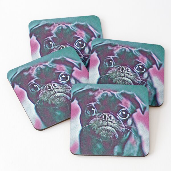 Item preview, Retro Neon Purple Portrait Puppy Pug Life Art designed and sold by TheWildFlix.