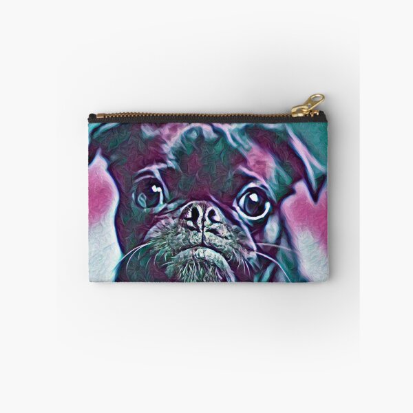 Item preview, Retro Neon Purple Portrait Puppy Pug Life Art designed and sold by TheWildFlix.