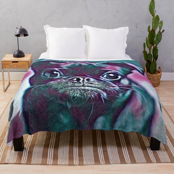 Item preview, Retro Neon Purple Portrait Puppy Pug Life Art designed and sold by TheWildFlix.