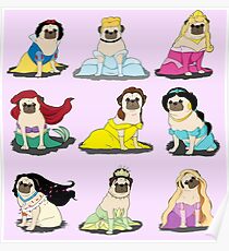 Pug Princesses Version 2 Poster