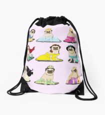 Pug Princesses Version 2 Drawstring Bag