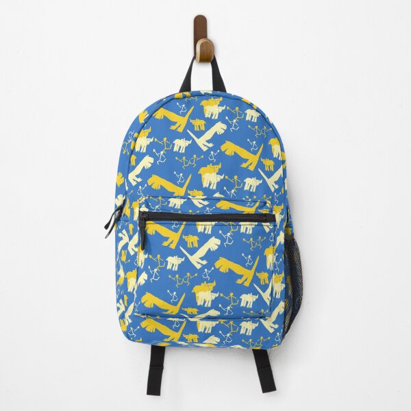 Item preview, Bisons, hunters and dinosaurs - Yellow and Blue designed and sold by MaddaMom.