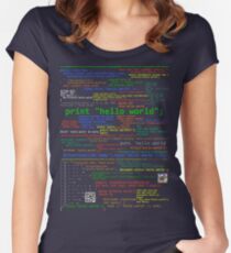 Hello World - Many Programming Languages (dark) Women's Fitted Scoop T-Shirt