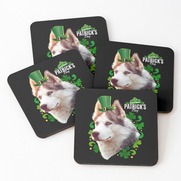 Item preview, St Patrick's Day Irish Saint Patrick Shamrock Husky Face Fun designed and sold by Barnissim.