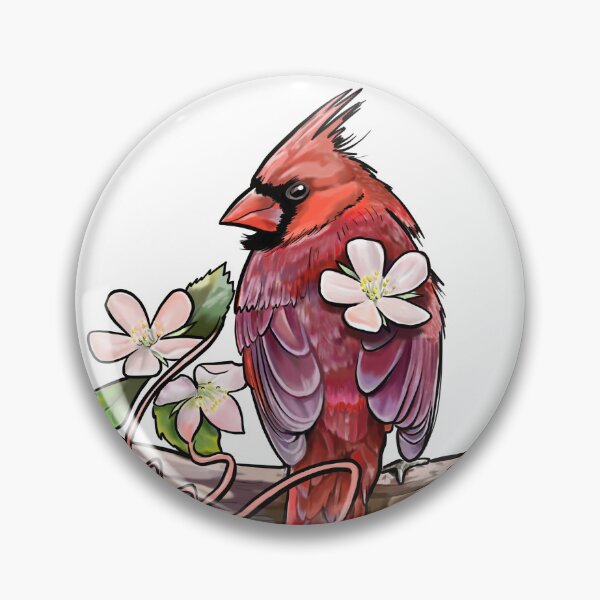 Item preview, Red Bird With Flowers designed and sold by Ketrinartistka.