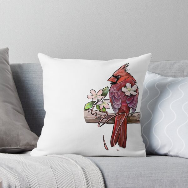 Aperçu de l'œuvre Oiseau rouge avec des fleurs créée et vendue par Ketrinartistka.