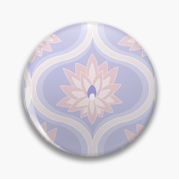 Item preview, candy and periwinkle lotus flower ogee pattern designed and sold by colorofmagic.