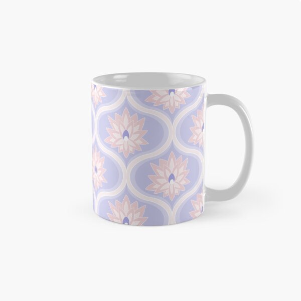 Item preview, candy and periwinkle lotus flower ogee pattern designed and sold by colorofmagic.