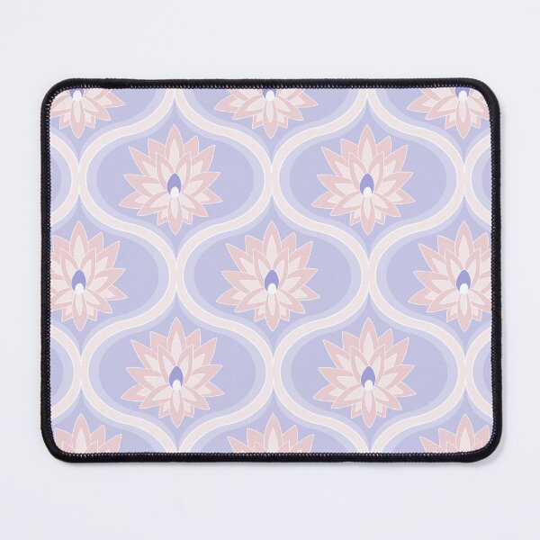 Item preview, candy and periwinkle lotus flower ogee pattern designed and sold by colorofmagic.
