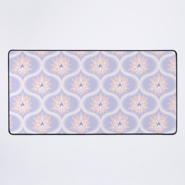 Item preview, candy and periwinkle lotus flower ogee pattern designed and sold by colorofmagic.