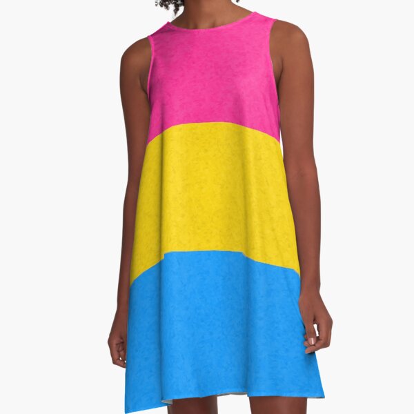 Pink yellow and blue 2024 dress