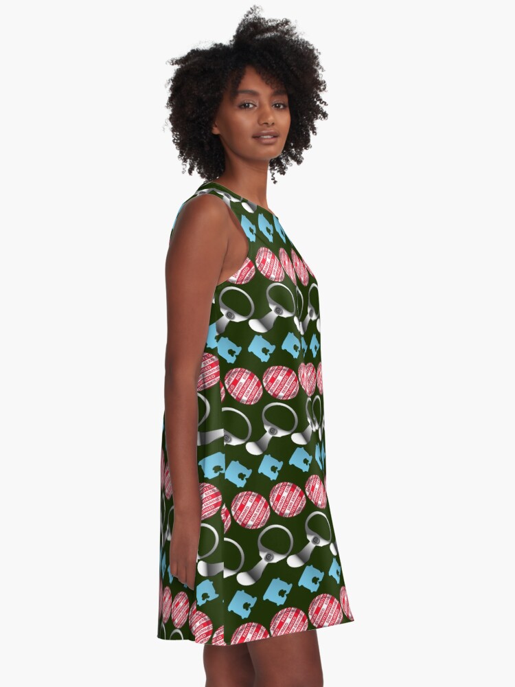 Alternate view of NDVH Retro-Litter Stripes A-Line Dress