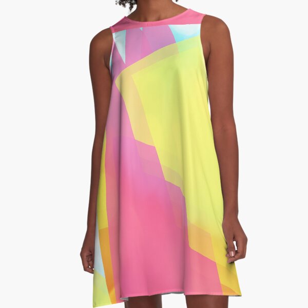 The "Collateral Damage" Geometric Spring Design A-Line Dress