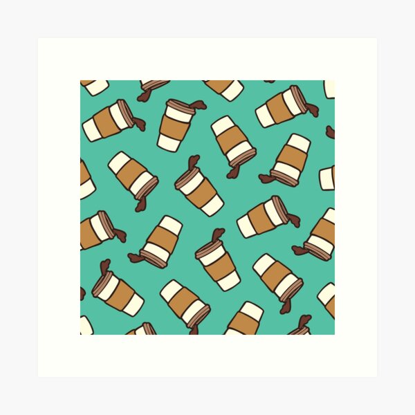 Take it Away Coffee Pattern Art Print