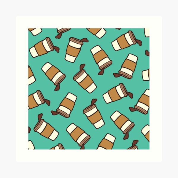 Take it Away Coffee Pattern Art Print