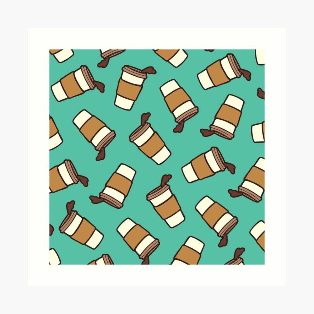 Take it Away Coffee Pattern Art Print