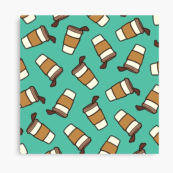 Take it Away Coffee Pattern Canvas Print
