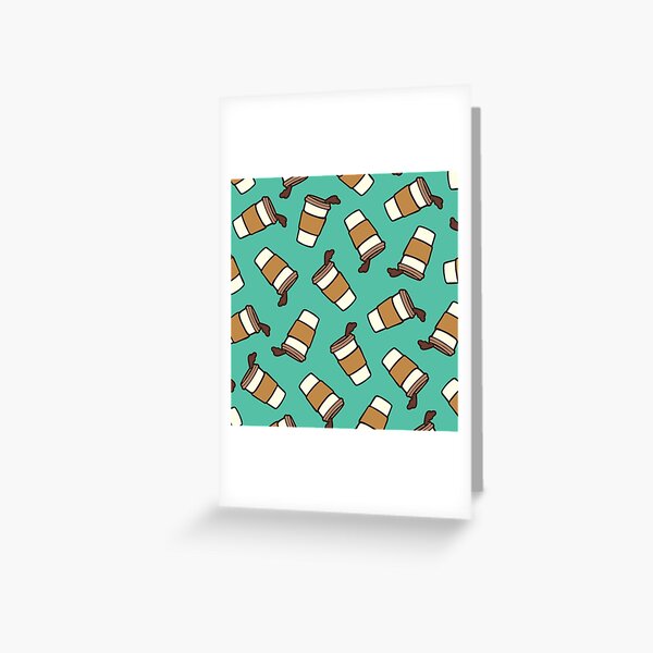 Take it Away Coffee Pattern Greeting Card