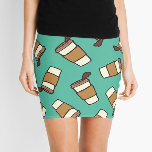 Take it Away Coffee Pattern Mini Skirt