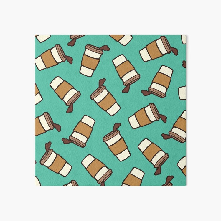 Take it Away Coffee Pattern Art Board Print