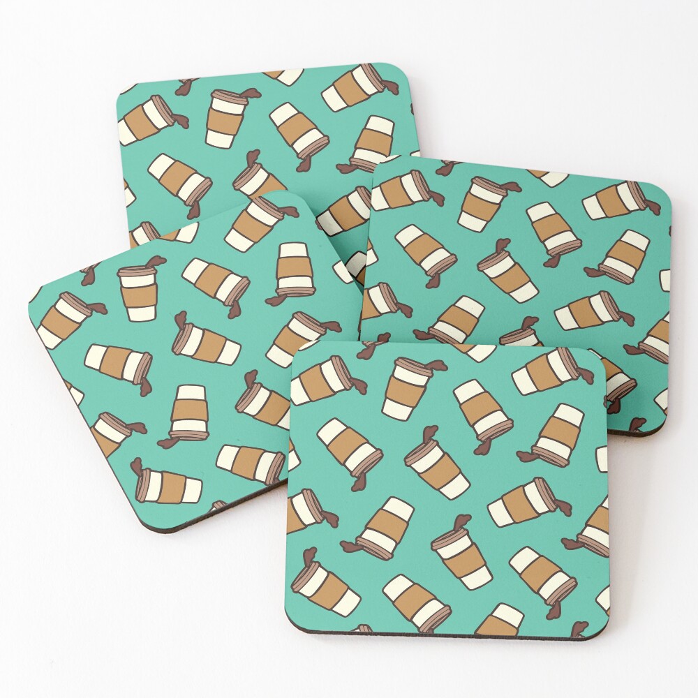 Take it Away Coffee Pattern Coasters (Set of 4)