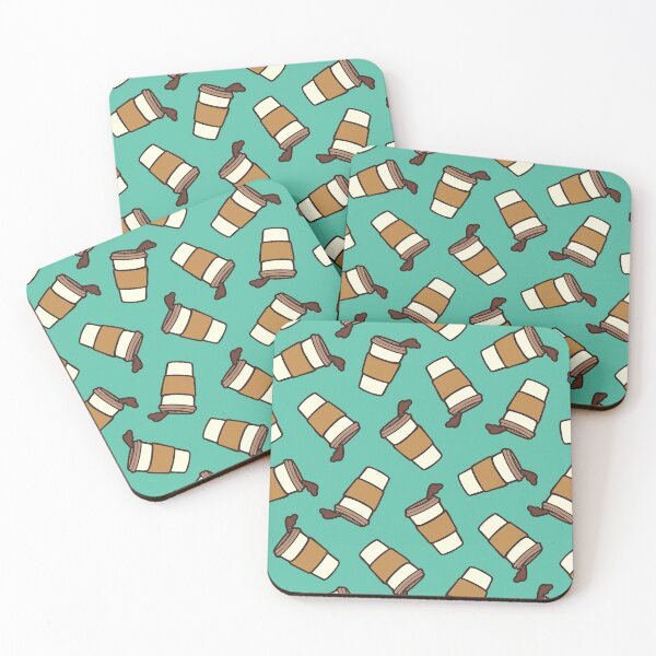 Take it Away Coffee Pattern Coasters (Set of 4)