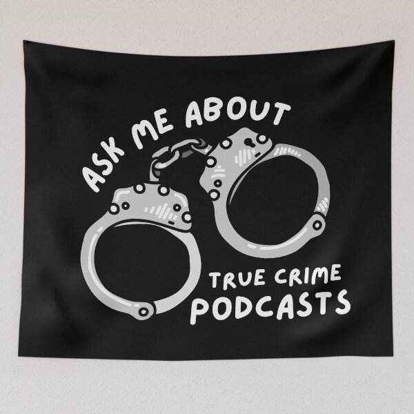 Item preview, Ask me about True Crime Podcasts- Comic Handcuffs white designed and sold by Anxatzi.