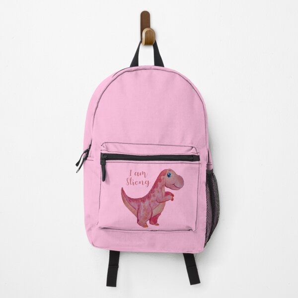 Item preview, I am strong Pink Dinosaur Watercolour designed and sold by Honest-Explorer.