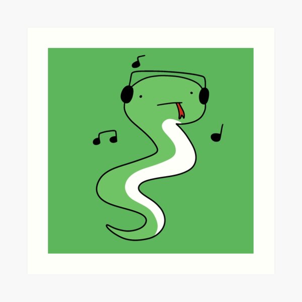"Dancing Headphones Snake" Art Print by SaradaBoru Redbubble