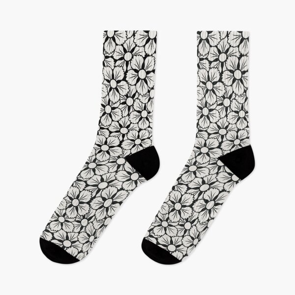 Item preview, White Japanese Flower on black background designed and sold by KaitoJapanDesign.