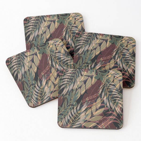 Item preview, luxury gold and green leaf pattern designed and sold by Beeroclock.
