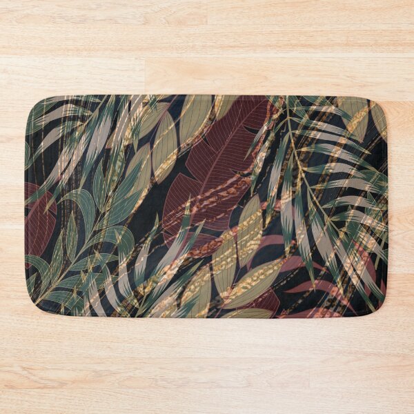 Item preview, luxury gold and green leaf pattern designed and sold by Beeroclock.