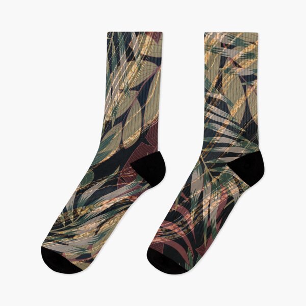 Item preview, luxury gold and green leaf pattern designed and sold by Beeroclock.