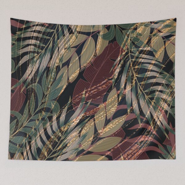 Item preview, luxury gold and green leaf pattern designed and sold by Beeroclock.