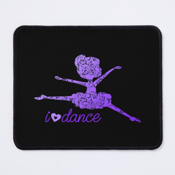 Item preview, “I (Heart) DANCE” Ballerina - Purple with Black Background designed and sold by PawsitiveMum.