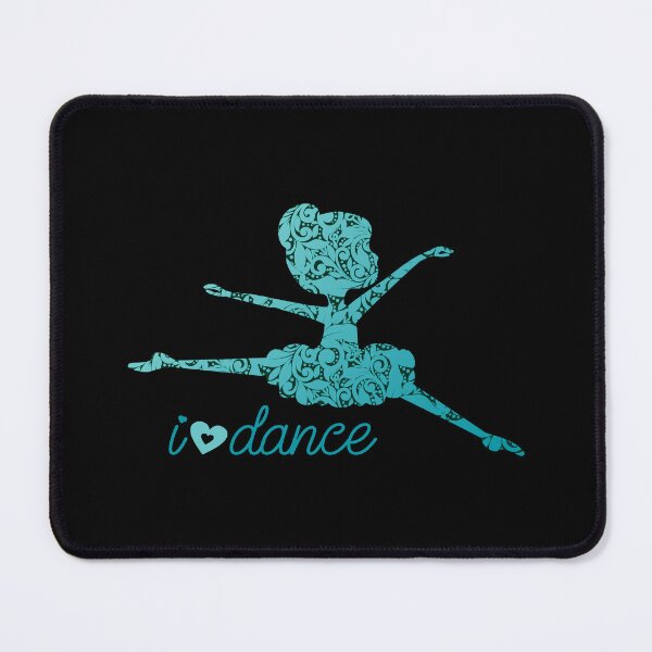 Item preview, “I (Heart) DANCE” Ballerina - Black Background designed and sold by PawsitiveMum.