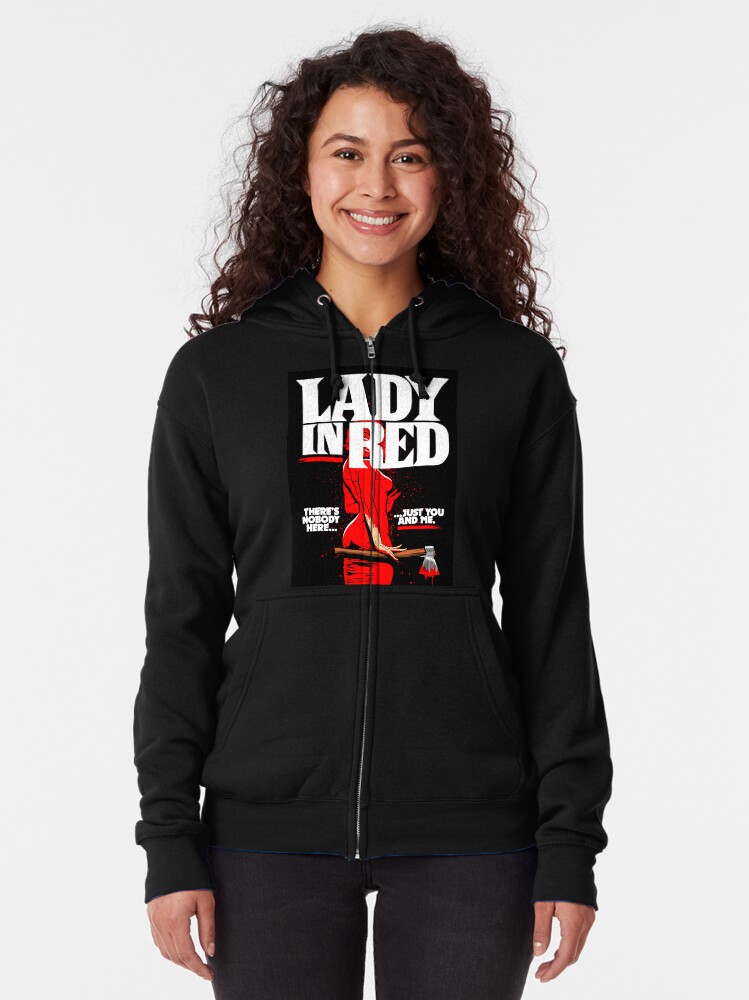 Alternate view of Lady in Red Zipped Hoodie