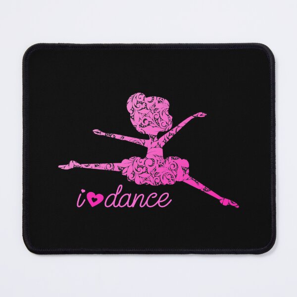 Item preview, “I (Heart) DANCE” Ballerina - Black Background designed and sold by PawsitiveMum.