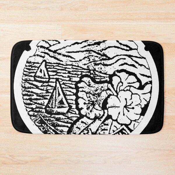 Item preview, Sailboat on lake with flowers on manhole in Japan designed and sold by mattraski.
