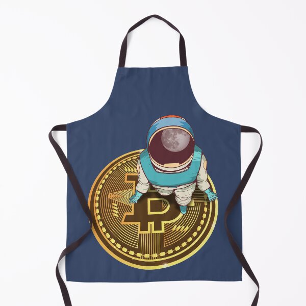 Item preview, Female Astronaut Bitcoin Elevator, Bitcoin To the Moon, Funny Cryptocurrency Meme Graphic designed and sold by Ransyn Art.