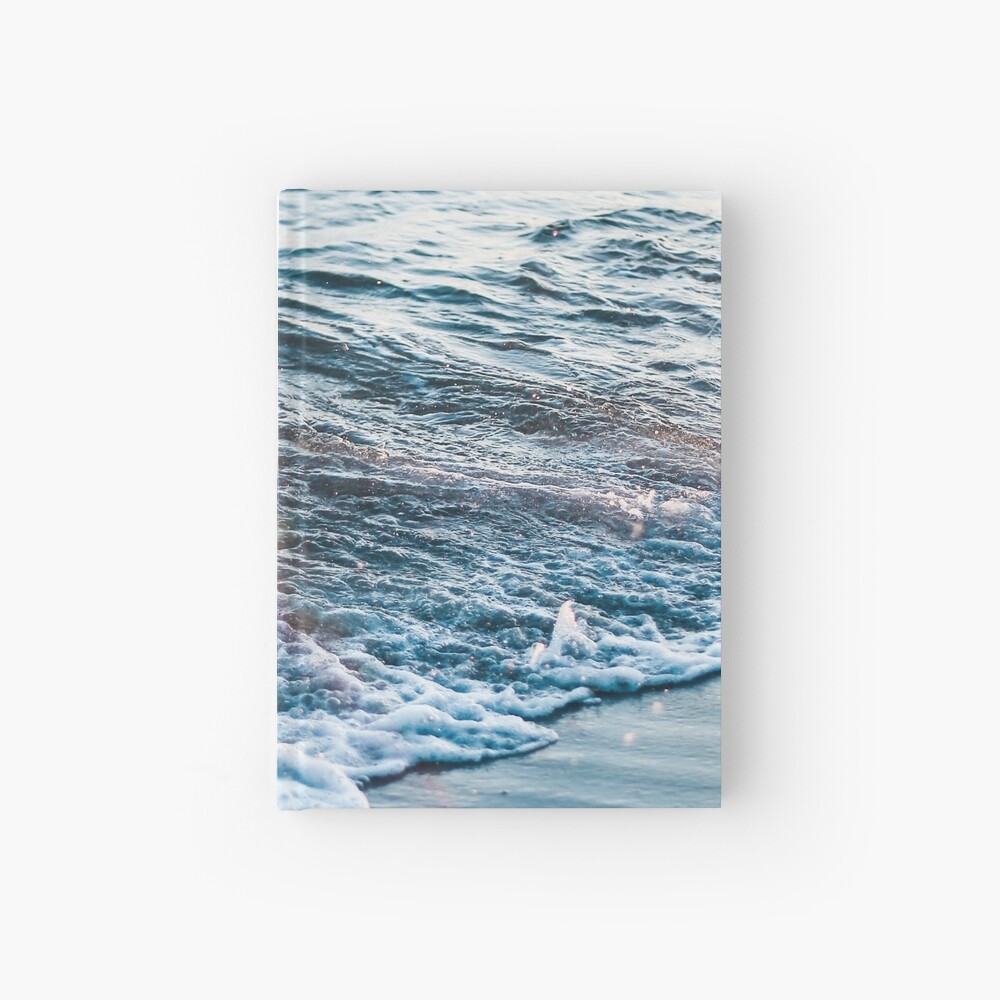 Waves Crash on the Beach Hardcover Journal