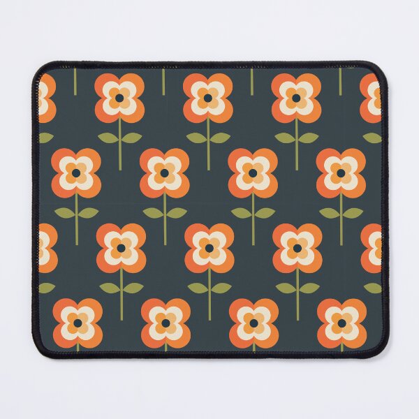 Item preview, Retro Flower - Orange and Charcoal designed and sold by Daisy Beatrice.