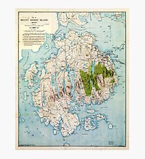 Map of Mount Desert Island, Maine (1917) Photographic Print