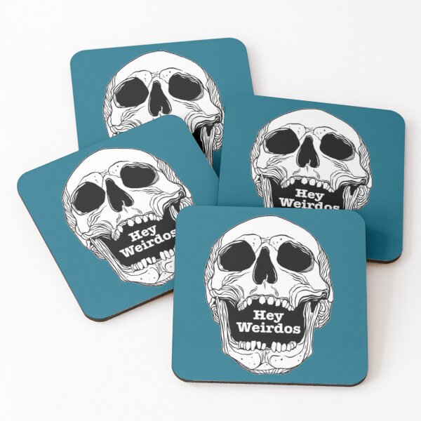 Item preview, Morbid Podcast. Hey Weirdos skull designed and sold by ObsesRetail.