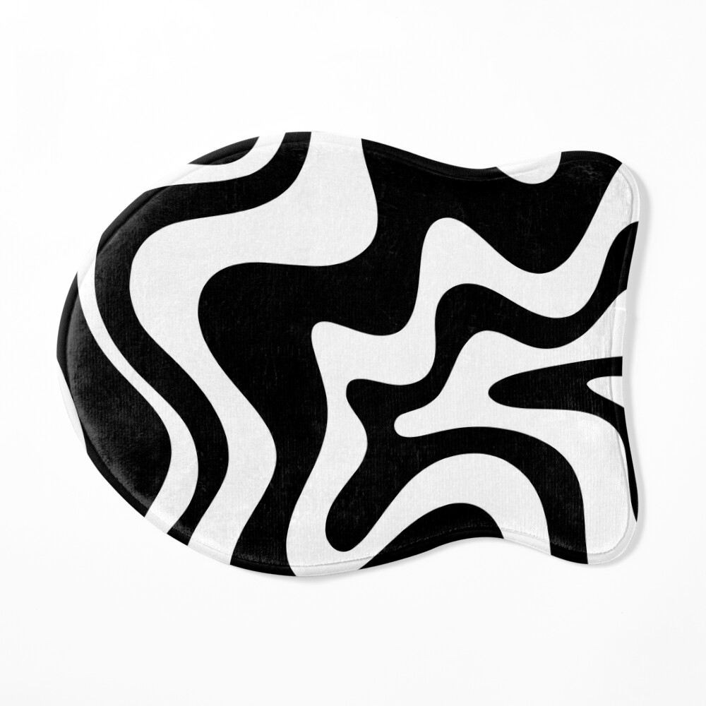 Ink and paint swirls black and white. Bath Towel by David