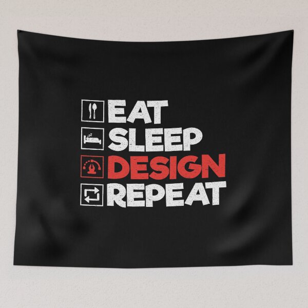 Item preview, Eat Sleep Design Repeat: Funny Graphic Designer designed and sold by Adexyl.