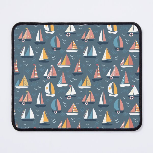 Item preview, Sailing boats and birds on sea pattern designed and sold by pocketgraphic.