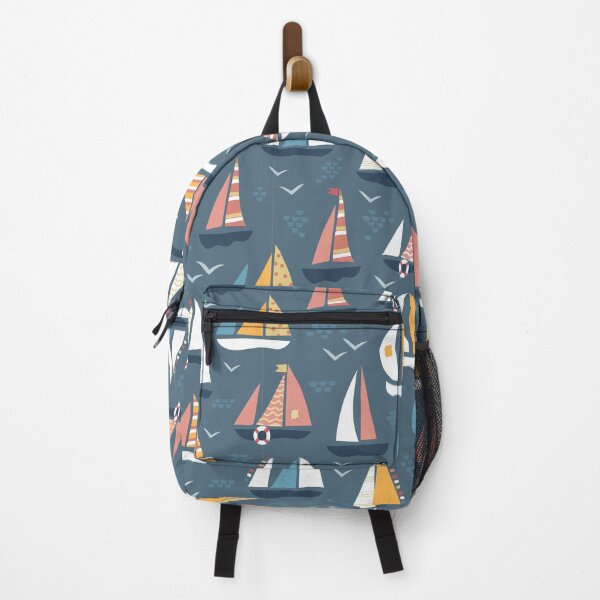 Item preview, Sailing boats and birds on sea pattern designed and sold by pocketgraphic.